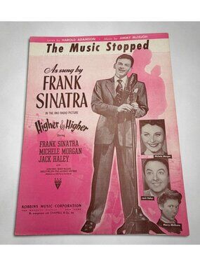 The Music Stopped Vintage Sheet Music From Higher & Higher Frank Sinatra 1940s